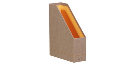 Rhodiarama porte-revues simili cuir italien 10x25x31 cm - Taupe
