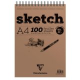 Sketch bloc spiralé 100F A3 90g - Blanc