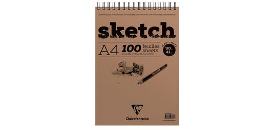 Sketch bloc spiralé 100F A3 90g - Blanc