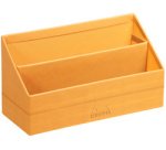 Porte-courrier, en simili cuir, orange