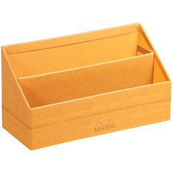 Porte-courrier, en simili cuir, orange