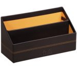 Porte-courrier, en simili cuir, noir