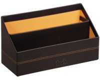 Porte-courrier, en simili cuir, noir