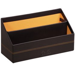 Porte-courrier, en simili cuir, noir