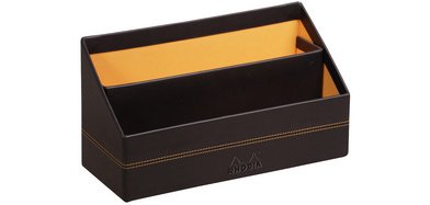 Porte-courrier, en simili cuir, noir