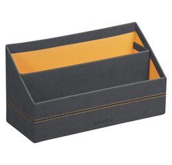 Rhodiarama brievenhouder in Italiaans kunstleer 25x10x14 cm - Brons