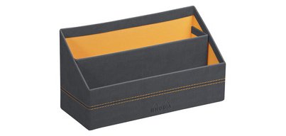Rhodiarama brievenhouder in Italiaans kunstleer 25x10x14 cm - Brons