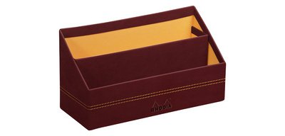 Rhodiarama porte-courrier simili cuir italien 25x10x14 cm - Titane