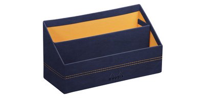 Rhodiarama brievenhouder in Italiaans kunstleer 25x10x14 cm - Peacock