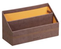 Porte-courrier, en simili cuir, bleu nuit