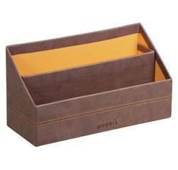 Porte-courrier, en simili cuir, bleu nuit