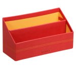 Rhodiarama porte-courrier simili cuir italien 25x10x14 cm - Coquelicot