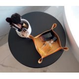 Rhodiarama vide-poche réversible simili cuir italien O&B réversible 12x12x4,5 cm - Orange