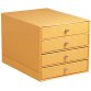 Rhodiarama trieur 4 tiroirs simili cuir italien 24,8x32,7x22,8 cm - Orange
