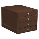 Rhodiarama trieur 4 tiroirs simili cuir italien 24,8x32,7x22,8 cm - Noir