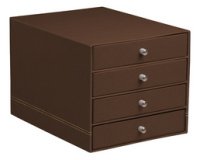 Rhodiarama trieur 4 tiroirs simili cuir italien 24,8x32,7x22,8 cm - Noir