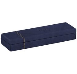 Rhodiarama plumier simili cuir italien 21x5,5x3 cm - Bleu nuit