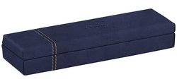 Rhodiarama plumier simili cuir italien 21x5,5x3 cm - Bleu nuit