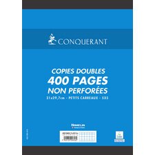 Copies doubles 200 pages 5 x 5 21 x 29,7 cm  Conquérant - non perforées