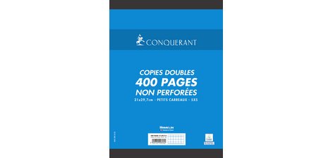 Copies doubles 200 pages 5 x 5 21 x 29,7 cm  Conquérant - non perforées