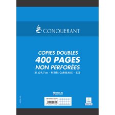 Copies doubles non perforées blanches 21x29,7 cm 200 pages 5x5 70 g - sous étuis CONQUERANT SEPT