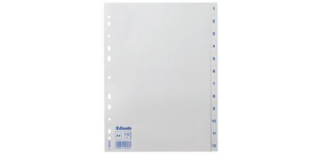 esselte Kunststoff-Register, Zahlen, A4, 1-12