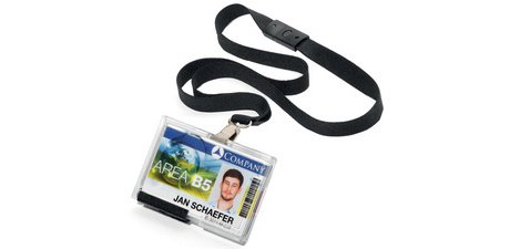 'PUSH BOX MONO' badge holder, for 1 card