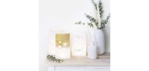 Sachet de papier photophore 'étoiles', grand, papier