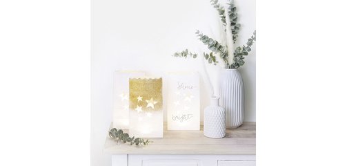 Sachet de papier photophore 'étoiles', grand, papier