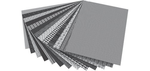 Carton à motif 'Noir / Blanc', 500 x 700 mm, 270 g/m2