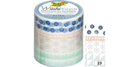 Folia Washi-Klebeband Pastell, 4er-Pack in verschiedenen Farben