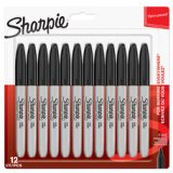 Marqueur permanent FINE, blister de 12, noir