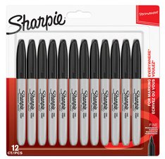 Marqueur permanent FINE, blister de 12, noir