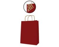 Sac en papier, kraft, moyen, rouge
