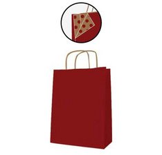 Sac en papier, kraft, moyen, rouge