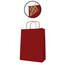 Sac en papier, kraft, moyen, rouge