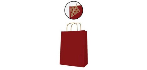 Sac en papier, kraft, moyen, rouge