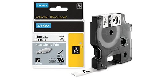 Dymo Rhino Industrial Shrink Tube 19mmx1.5m Black on White