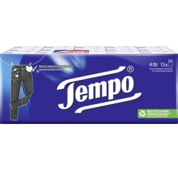 Mouchoirs Classique, 4 couches, pack de 15, blanc