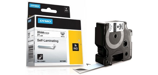 DYMO RHINO Etiquette industrielle auto-laminée noir/blanc