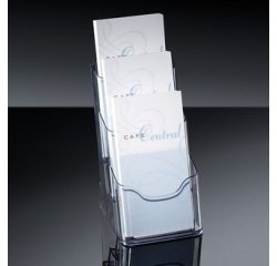 porte-brochures de table 'acrylic', DL,3 compartiments
