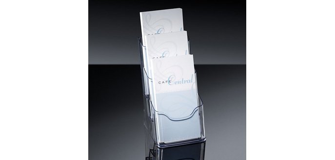 porte-brochures de table 'acrylic', DL,3 compartiments