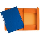 3-flap folder with elastic straps 355 gsm hard glazed mottled pressboard - A4 size