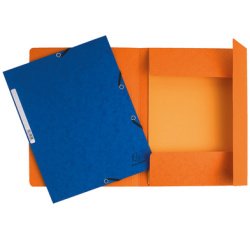 3-flap folder with elastic straps 355 gsm hard glazed mottled pressboard - A4 size