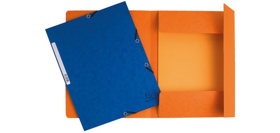 Sammelmappe mit Gummizug und 3 Klappen aus Colorspan-Karton 355g/qm, für Format DIN A4