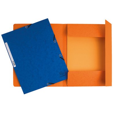 3-flap folder with elastic straps 355 gsm hard glazed mottled pressboard - A4 size