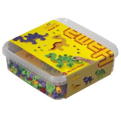 Hama Perles à repasser maxi + plaque 'dinosaure', en boîte