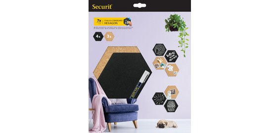 Ardoise & tableau en liège SILHOUETTE 'Hexagon'