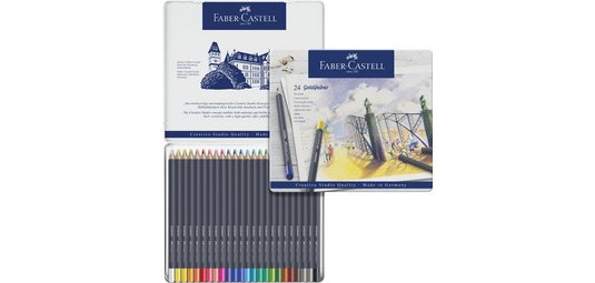FABER-CASTELL Crayons de couleur GOLDFABER, étui en métal