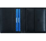 Mini portefeuille, cuir, format haut, noir